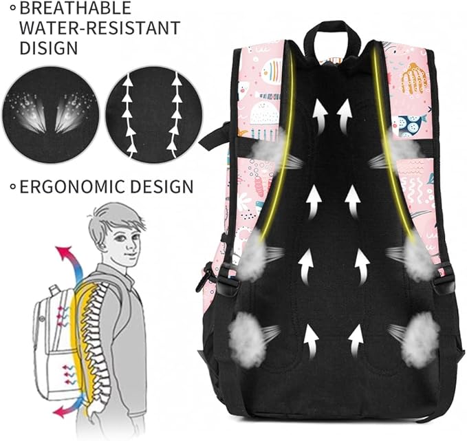 rickyh style School Backpack Travel Bag for Men & Women Lightweight College Back Pack with Laptop Compartmen