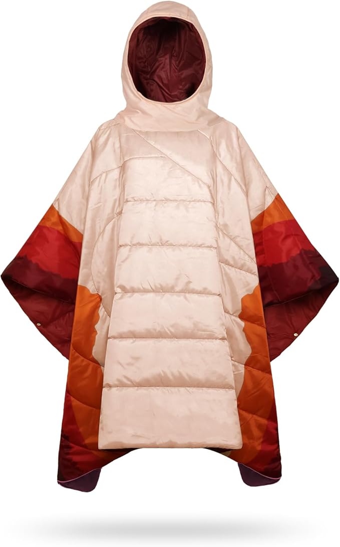Camping Blanket,Hoodie Blankets Poncho Outdoor Waterproof Windproof Warm Durable & Portable for Stadium, Concerts, Car,Travel, Beach, Picnic, Grass,75 * 56 inch