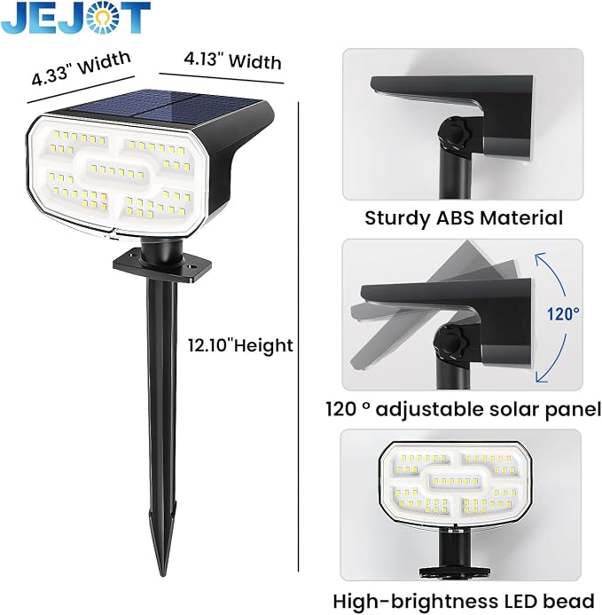 JEJOT Solar Spot Lights Outdoor Waterproof,8 Pack,8 Lighting Modes Solar Spotlights, Solar Lights for Yard Garden Lawn Landscape,Multicolor