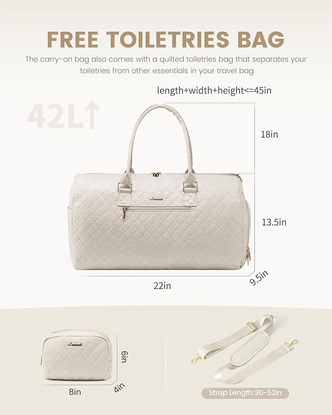 LOVEVOOK Travel Duffle Bag, Weekender Bag for Women with Toiletry Bag, Carry on Overnight Bag with Shoe Compartment, Gym Duffel Bag with Wet Pocket, Mommy Hospital Bags for Labor and Delivery