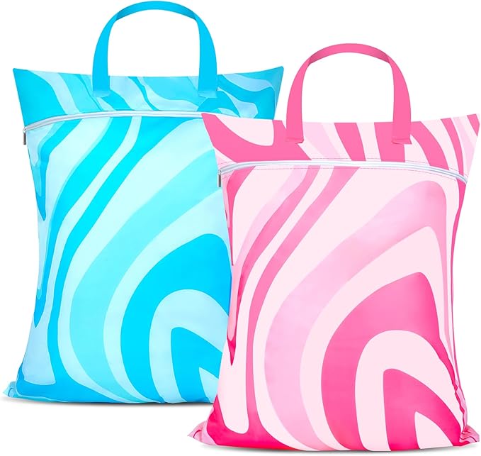 2 Pcs Large Travel Laundry Bags - Waterproof with Handle, Washable Dirty Clothes Bags for Travel, Wet & Dry Bag, Bathing Suit & Gym Clothes Laundry, Swimming Pool & College Dorm