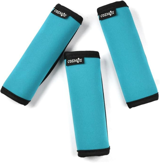 Cosmos Pack of 3 Neoprene Luggage Handle Wrap Handle Grip Luggage Identifier for Travel Bag Luggage Suitcase (Aqua Blue Color)