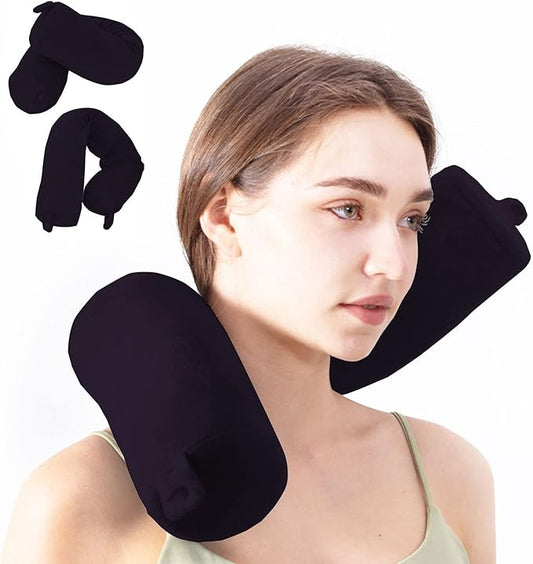 Travel Pillow-Twist Memory Foam Neck Pillow Support Pillow, Used for Neck, Chin, Waist and Leg Support-Suitable fo Airplanes, Buses, Trains.