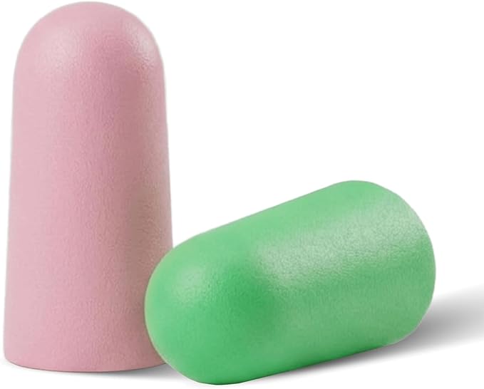 Happy Hippo Soft Foam Earplugs, 33 dB NRR, (50 Pair, 100 Ear Plugs), Maximum Protection for Sleeping, Power Tools, Loud Work Environments (Neon)