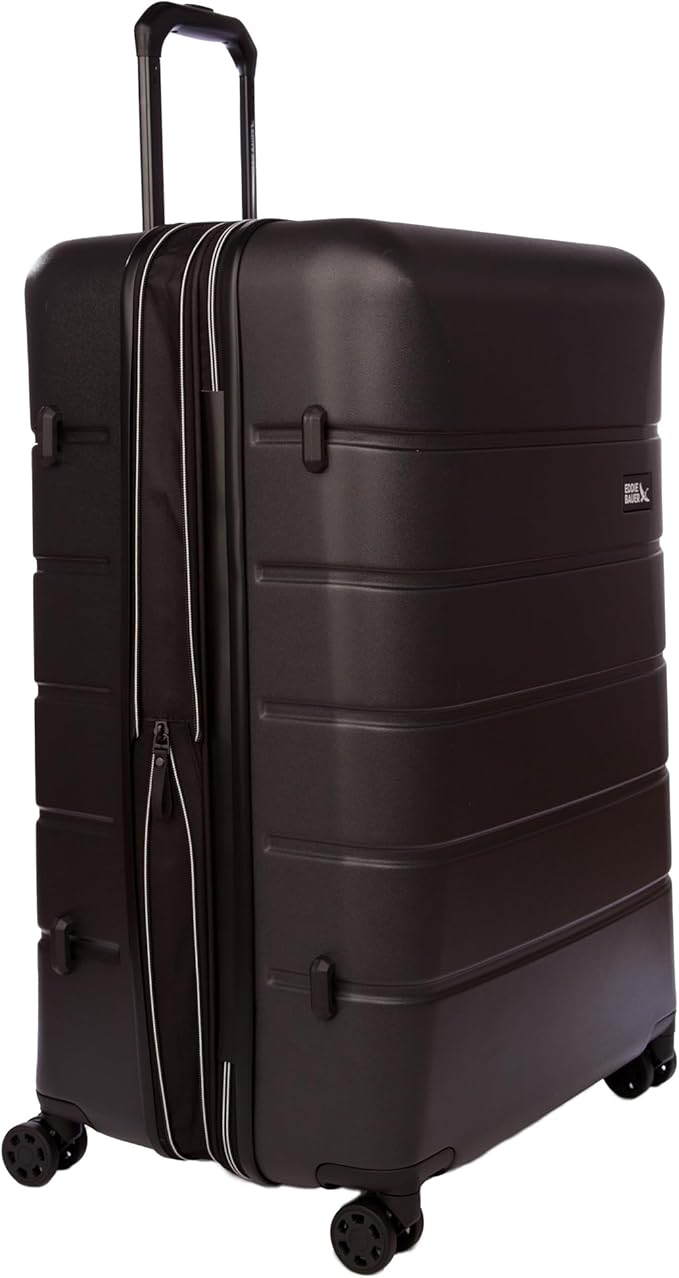 Eddie Bauer Glacier Hardside Spinner Durable PC/ABS Construction Suitcase Luggage, 30", Carbon