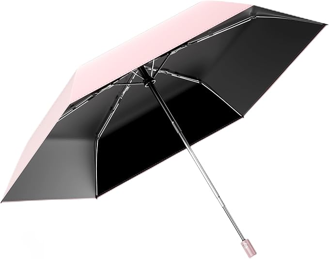 Automatic Mini Travel Windproof Folding Umbrella - UV Protection, Instant Open/Close for Rain/Sun, Small Compact Lightweight Design Fits in Tote Bag/Travel Case/Backpack for Commute, Women & Men