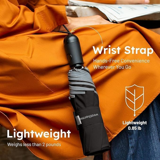 Weatherman Umbrella - Premium Small Compact Mini Umbrellas for Traveling - Windproof Umbrellaas Resists Up to 45 MPH Winds - Traveling Umbrellasa for Rain, Wind, Purse, Pocket, Backpack, Car - Portable Travel Umbrellas Easy Auto Open Close w/ Strong Fi...