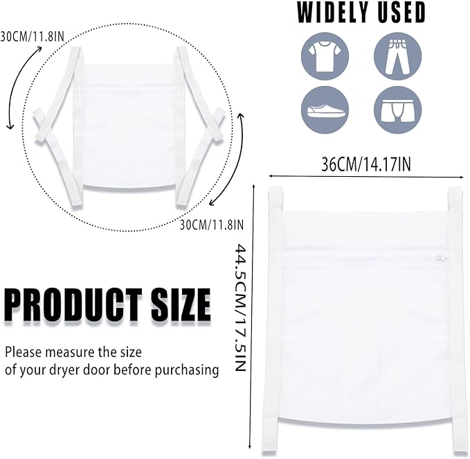 Laundry Bags,Sneaker Wash & Dry Net Bag for Dryer Sneaker Laundry Bags Large HoneyComber Mesh Bags with Zipper and Strap for Shoes Sneaker Washing Mesh Net for Most Dryers Door 15.7" Large