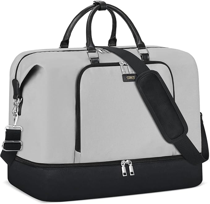 Travel Weekender Bag for Women, 21" Overnight Bag with Shoe Compartment 50L Large Travel Duffel Bag Carry On Tote for Weekend, Overnight, Business Trips, Water Resistant