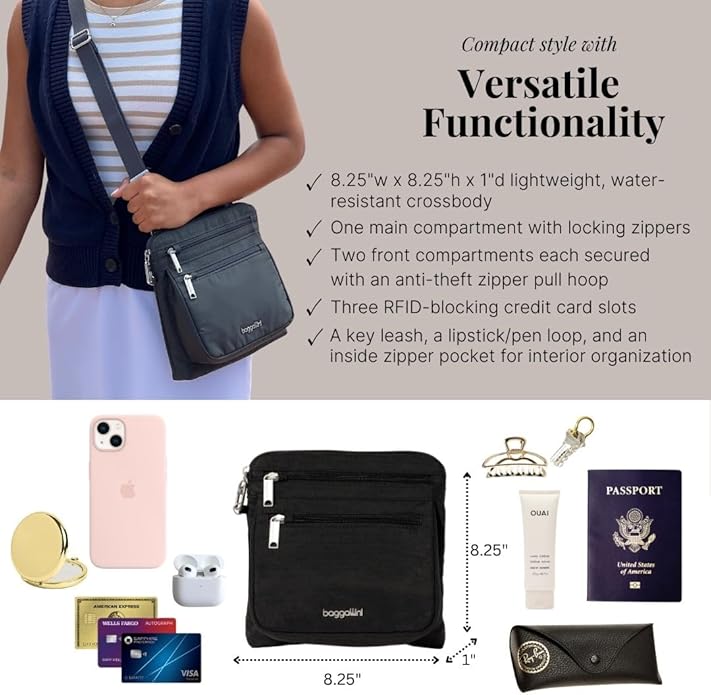 Baggallini womens Securtex Anti-theft Crossbody
