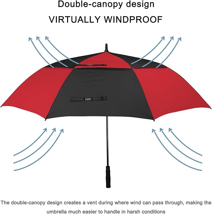 G4Free 47/54/62/68/72 Inch Automatic Open Golf Umbrella Oversize Extra Large Double Canopy Vented Windproof Waterproof Stick Umbrellas