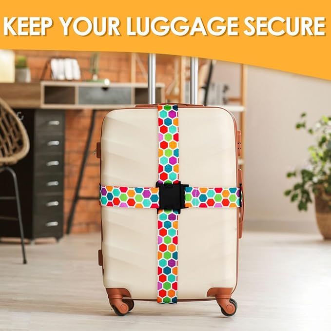 Adjustable Travel Luggage Strap Suitcase Belt Travel Bag Accessories 1.96 in W x 6.23 ft L