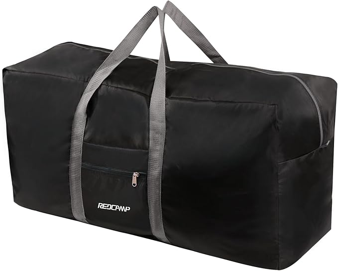 REDCAMP 100L Extra Large Duffle Bag, Water Resistant Lightweight Foldable Duffel Bag for Outdoor Camping, Black
