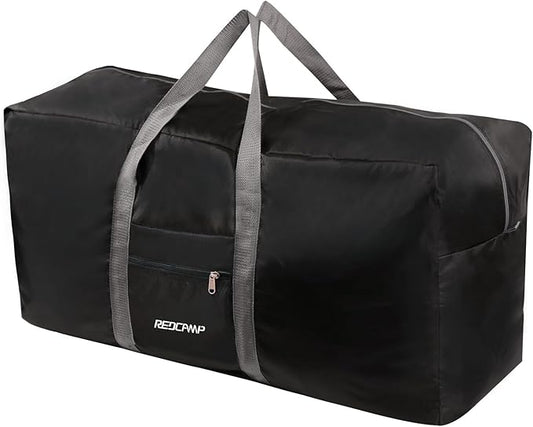 REDCAMP 100L Extra Large Duffle Bag, Water Resistant Lightweight Foldable Duffel Bag for Outdoor Camping, Black