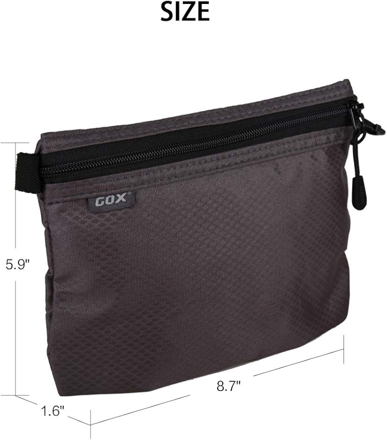 GOX Small Toiletry Bag for Men Bulk Cosmetic Bag Dopp Kit Carry On Zipper Pouch Organization Nylon Packing Sack Wate Repellent(Grey)