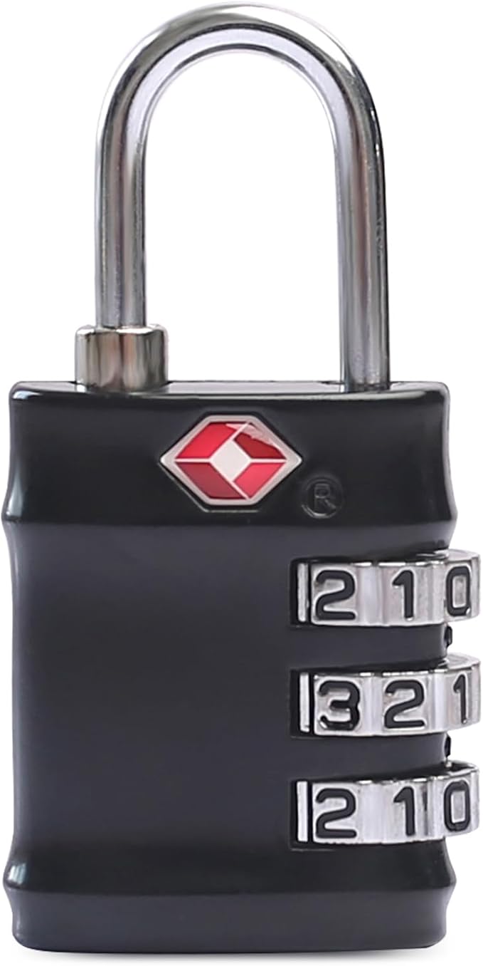 Luggage Locks TSA Approved, Combination Lock for Locker, Travel Essentials Small Padlock Combination, Padlock with Code for Gym Locker, Suitcase, Cabinet, Gun Case, Backpack, Bag, Zipper