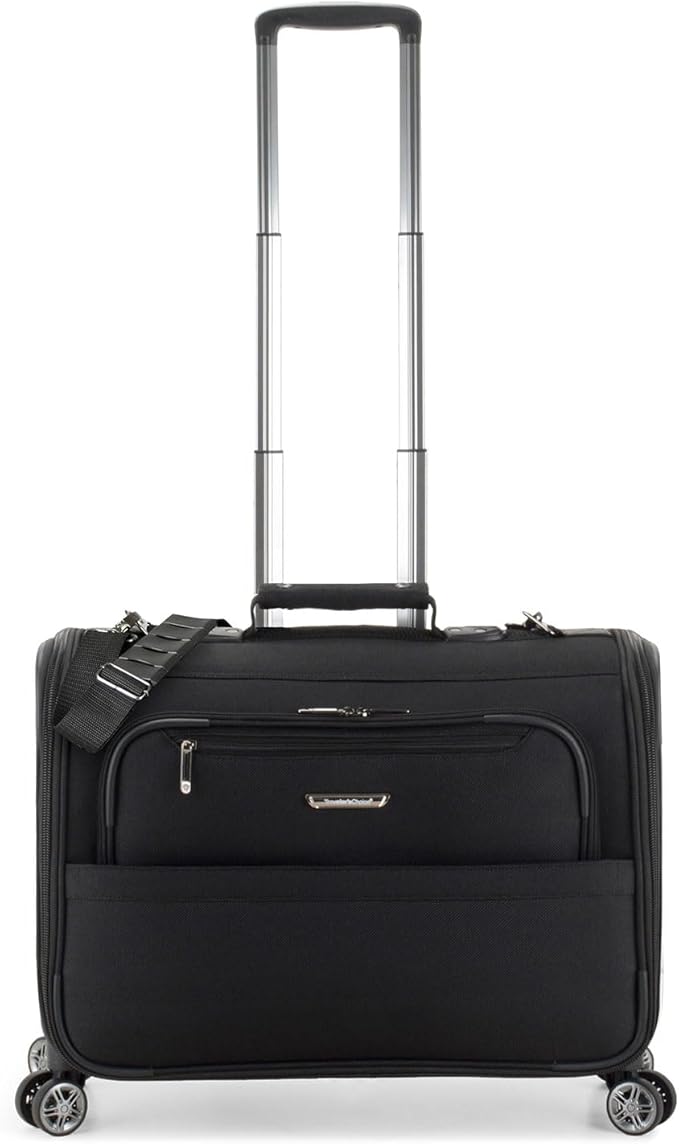Traveler's Choice Carry-On Softside 8-Wheeled Spinner Garment Bag Luggage, Black, 21-Inch