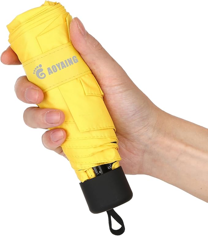 GAOYAING Small Mini Umbrella with Case Light Compact Design Perfect for Travel Lightweight Portable Parasol Outdoor Sun&Rain Umbrellas 34 Inches