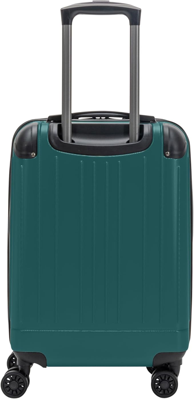 Flying Axis Collection Lightweight Hardside Expandable 8-Wheel Spinner Luggage, Midnight Turquoise, 20-Inch Checked