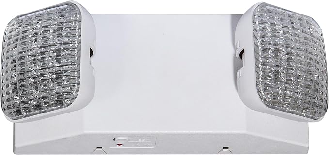 GZRUIYANG Emergency Lights with Battery Backup, LED Commercial Emergency Lighting Fixtures Two Head Adjustable, UL 924 Certified, Hardwired Emergency Exit Light for Business - 1 Pack(White)