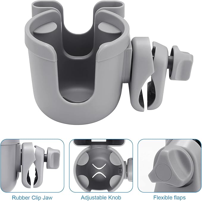 Accmor Stroller Cup Holder with Phone Holder, Bike Cup Holder, Universal Cup Holder for Uppababy Nuna Doona Strollers, 2-in-1 Cup Phone Holder for Stroller Bike Wheelchair Walker Accessory