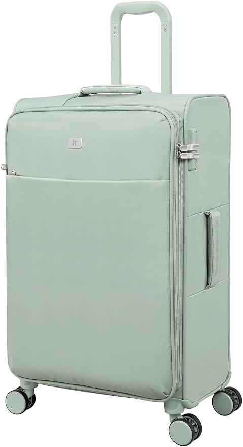 It Luggage Lustrous Luxe 28" Softside Checked 8 Wheel Spinner, Desert Sage