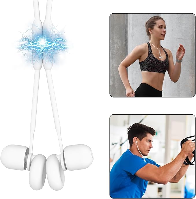 Earplug Lanyard [2 pcs] with Magnetic Tug-Resistant Safety Cord, Flexible Silicone Lanyard with Most Earplugs with Removable Tips Compatible(White)