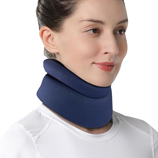 VELPEAU Neck Brace for Neck Pain and Support -Soft Cervical Collar for Sleeping in Bed, Snoozing, Sleeping Upright, Anti-Snoring, Sleep Apnea for Women & Men(Blue, Comfort Version, S: 10.5-11.5"/2.7")