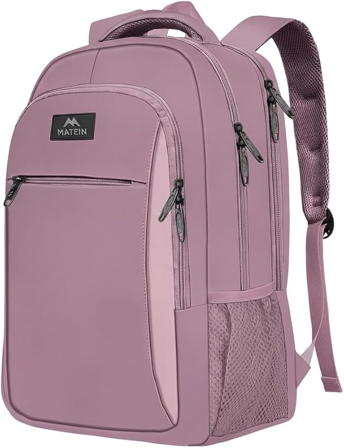MATEIN Personal Item Backpack 18 * 14 * 8, Underseat 15.6 inch Travel Laptop Backpack for Women, Sturdy Water Resistant Slim Daypack College Computer Bag Gift, Dark Purple