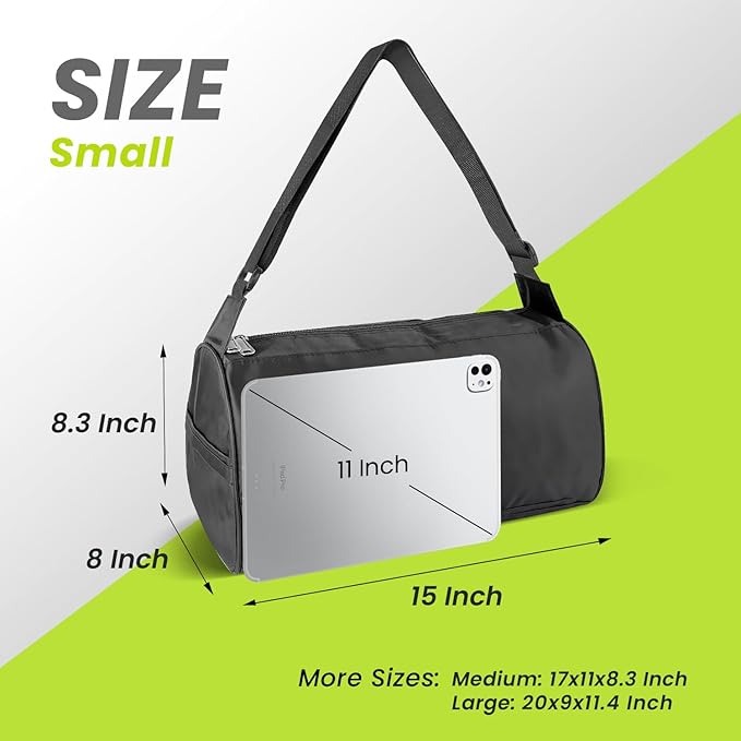 C&F BOGMOST Small Travel Duffel Bag with Shoe Compartment Foldable Waterproof Gym Bags for Gym Beach Swim Men Women Duffle Bags Lightweight Oxford Cloth Sports Bag-Fluorescent Green