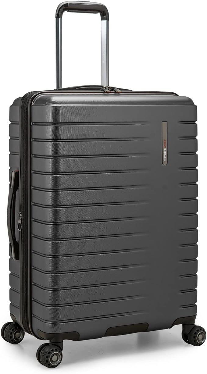 Traveler's Choice Archer Polycarbonate Hardside Spinner Luggage Set, Tie Down Straps, Grey, 3-Piece