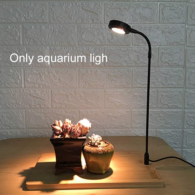 Full Spectrum LED Light for Under 5 Gallon Fish Tank 10w | 360 Degree LED Small Aquarium & Terrarium Light with Bamboo Board Nano Fish Tank Light for Plant Growth USB Powered