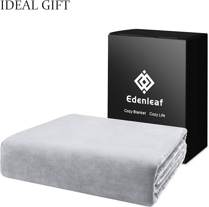 Oversized Blanket 120x120 Inches, Giant Huge Companion for Bed, Sofa, Travel and Camping, Extra Large Big Soft Blanket Fits The Whole Family and Outdoor Campaign, Light Grey