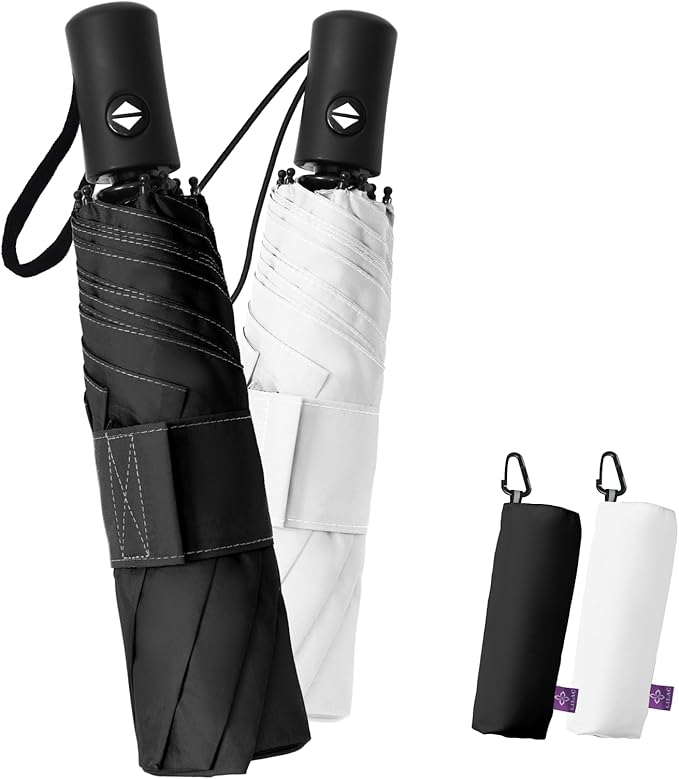Compact Travel Windproof Umbrella, 43" Auto open/close Folding Quick Dry Umbrellas for Rain, Lightweight Portable Small for Backpack Car, Thoughtful Gift for Women Men Kids, TSA Approved