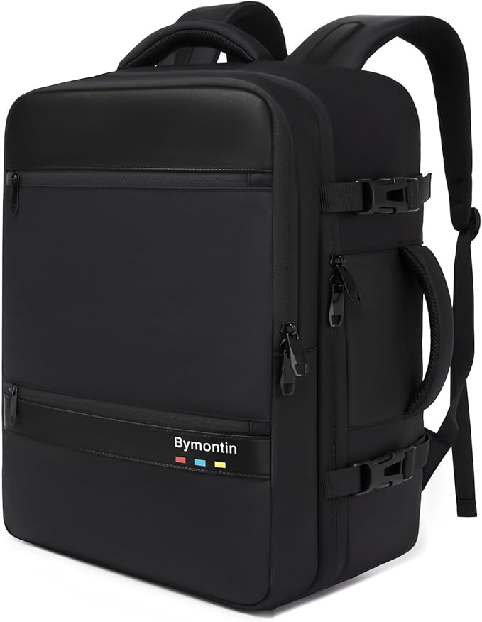 Smart Suitcase-style Laptop Backpack, 25L / 35L Practical Travel Bag for Work, Leisure & Flight, Luggage-Style Commuter Pack (All-Black, 25L)