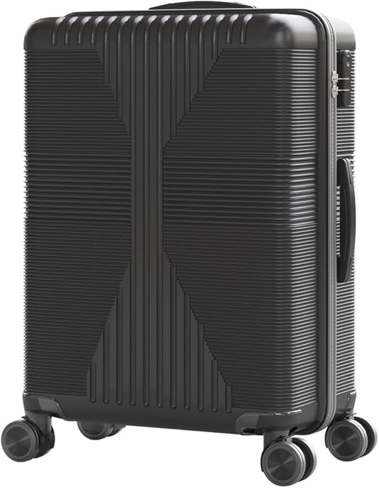 Karl home Hardshell Carry On Luggage with Spinner Wheels, Lightweight PP Hardside Small Suitcase with Built-in Lock & Smooth Zipper, 22 Inch Airline Approved, Dark Grey