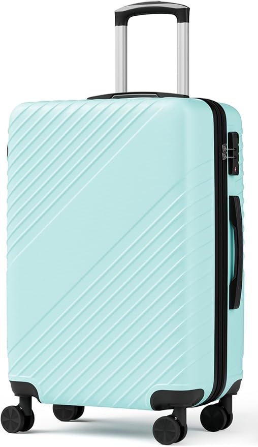 24 Inch Checked Luggage, ABS Hardside Suitcase with Spinner Wheels, Lightweight Medium Luggage with TSA Lock for Women and Men, Expandable Travel Suitcase for Business, Road Trips & Family Vacations