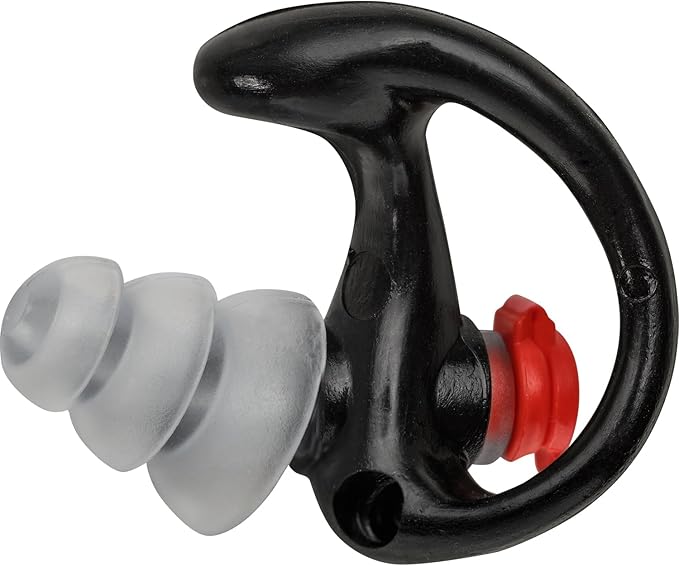 SureFire EP4 Sonic Defenders Plus Filtered Earplugs, Triple flanged Design, Reusable, Black, Medium