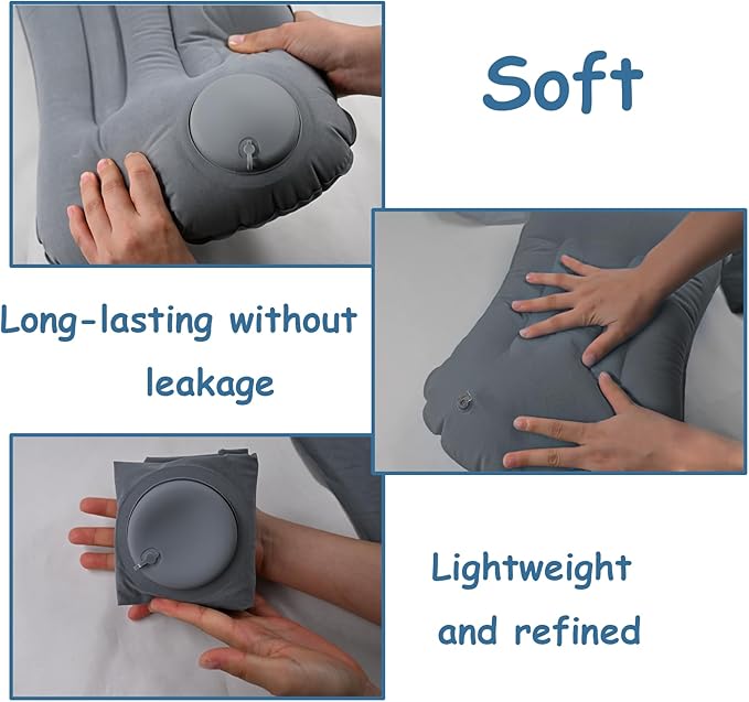 3 Pack 17 in Ultralight Inflatable Pillow Travel Pillow,Camping Pillow for Neck & Lumbar Support,Beach,Camping,Traveling,Hiking,Sleeping,Napping,Desk Rest(3Color)