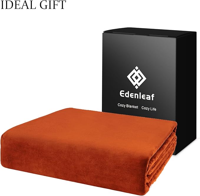 Big Oversized Soft Blanket, Giant California King Warm Blanket for Whole Family, Bed, Sofa, Couch, Travel, Camping 120x120 Orange