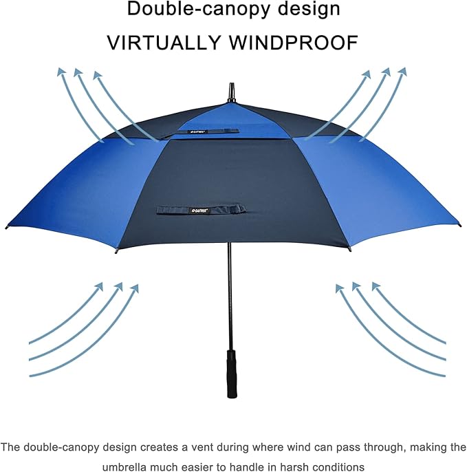 G4Free 47/54/62/68/72 Inch Automatic Open Golf Umbrella Oversize Extra Large Double Canopy Vented Windproof Waterproof Stick Umbrellas
