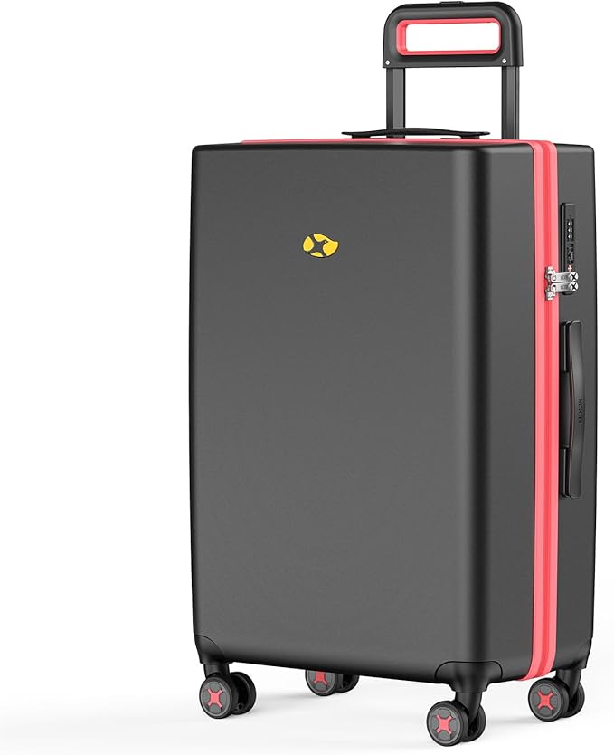 24 Inch Medium Checked Luggage, Hardside Rolling Suitcase with 4 Spinner Wheels & TSA Approved Lock,PC Hard Case Lightweight Carry Luggage for Travel