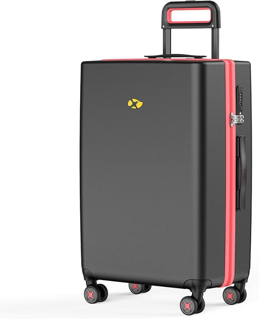 24 Inch Medium Checked Luggage, Hardside Rolling Suitcase with 4 Spinner Wheels & TSA Approved Lock,PC Hard Case Lightweight Carry Luggage for Travel