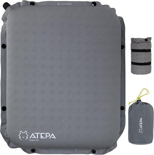 ATEPA Inflatable Seat Cushion, Self-Inflating Portable Stadium Airplane Travel Foam Cushion Pad for Camping, Sports Events, Outdoor