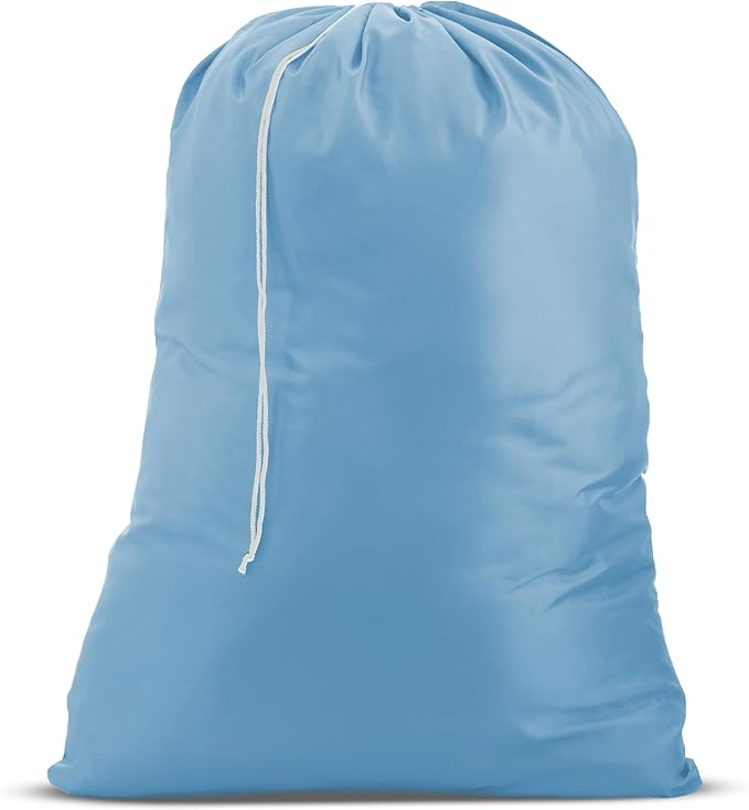 Handy Laundry XL Laundry Bag – Heavy Duty Nylon, 30" x 40", Large Capacity, Durable Drawstring Closure, Machine Washable, Travel & Dorm Essentials for Dirty Clothes, Light Blue