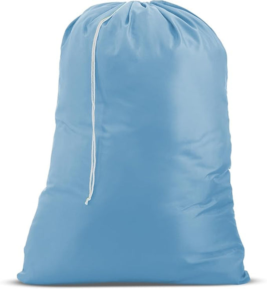 Handy Laundry XL Laundry Bag – Heavy Duty Nylon, 30" x 40", Large Capacity, Durable Drawstring Closure, Machine Washable, Travel & Dorm Essentials for Dirty Clothes, Light Blue