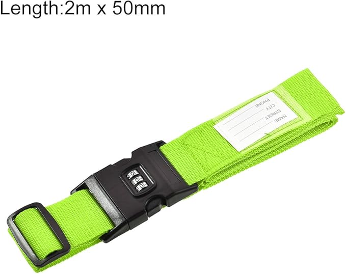 uxcell Luggage Straps Suitcase Belts with Buckle, Combination Lock, 2Mx5cm Adjustable PP Travel Packing Accessories, Light Green 2Pcs