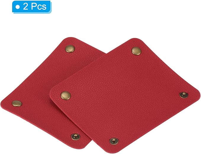 PATIKIL Luggage Handle Wrap, 2 Pack PU Handbag Grip Cover Protector Identifier with Clasp for Suitcase Grocery Shopping Bag, Red