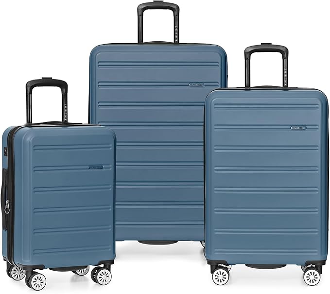 Travel Select Snowcreek Hardside Expandable Spinner Luggage Set w/USB Port, Navy, 3-Piece