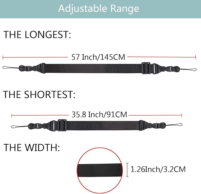 3 Pack Adjustable Shoulder Strap:Comfortable for iPad Strap Nylon Neck Lanyard for iPad/Samsung Tablet Case,Camera Binocular Crossbody Laptop Luggage Bag(Deep Black)